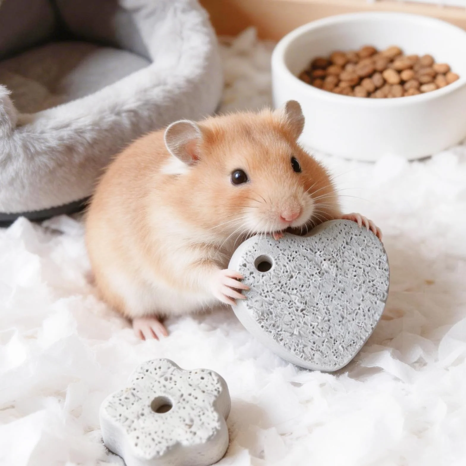 Pierre à Ronger pour Rongeurs Hamster Lapin Chinchilla Cochon d'Inde - Jouet à Mâcher 3pcs
