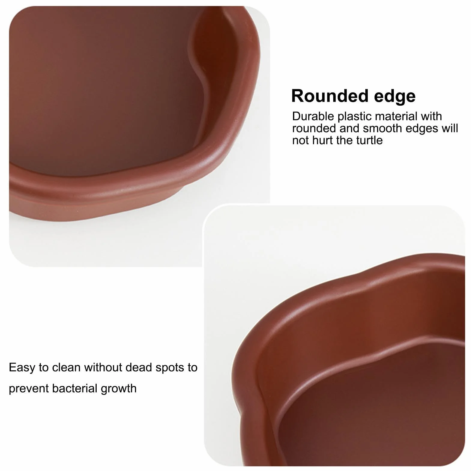 Baignoire Reptiles ABS avec Rampe, Grande Piscine Bain Tortue, Plat Alimentation Antidérapant, Ornement Aquarium Tortue