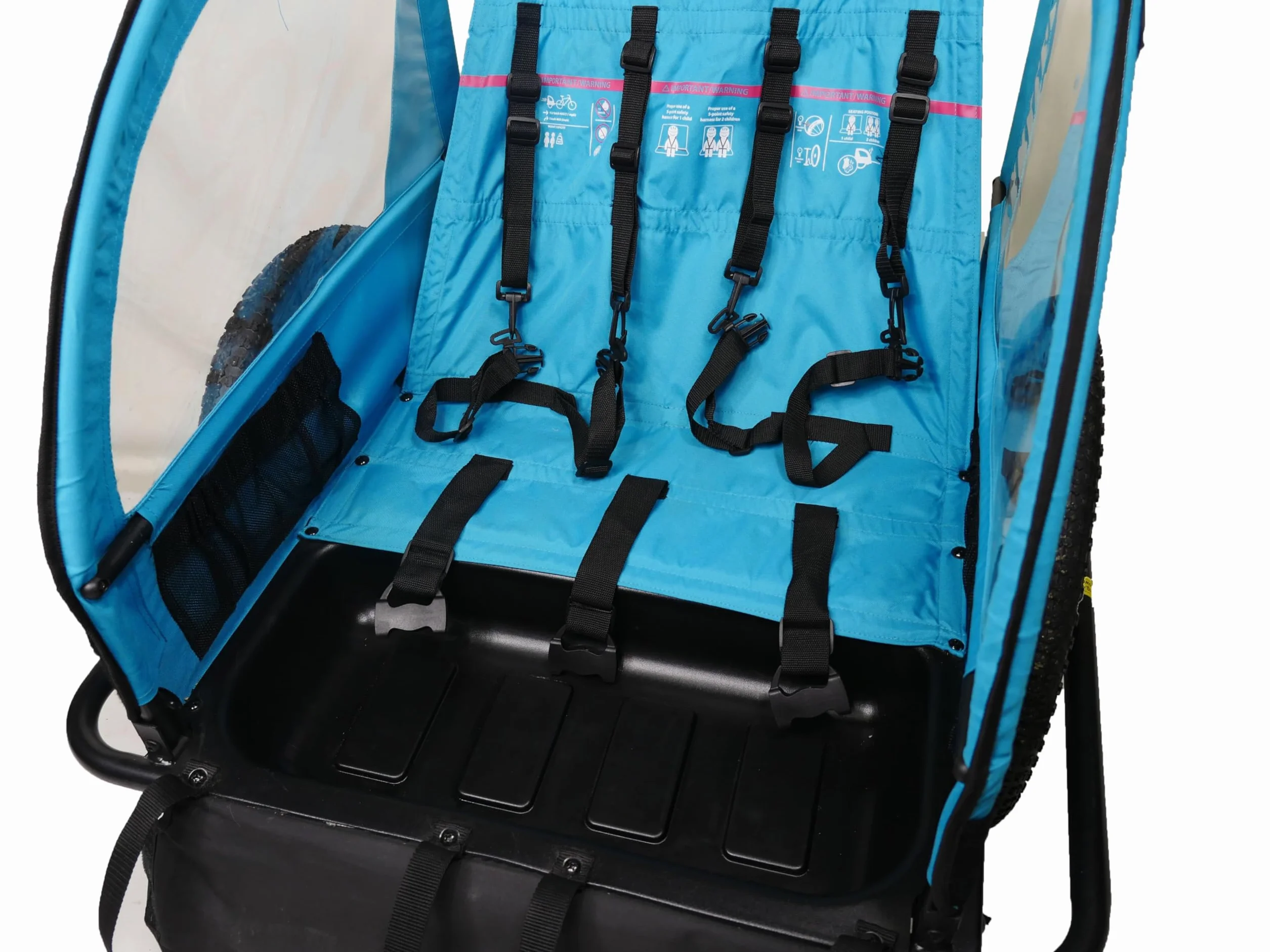 Remorque Vélo Enfant 2 Places Kiid Adventure 2 - Châssis Acier, Pliable, Roues 20", Compatible Vélos 26-29"