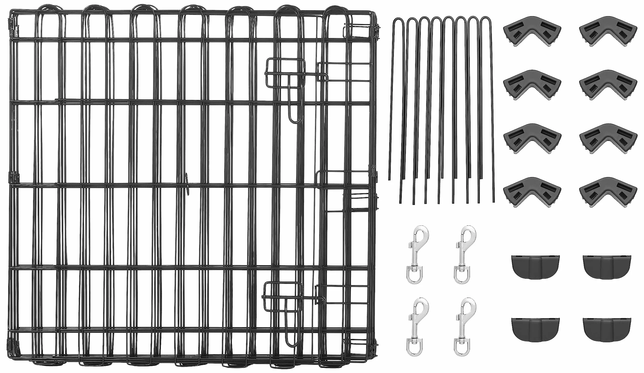 Amazon Basics Parc de jeu pliable en métal pour chiens 61 cm Noir Carré