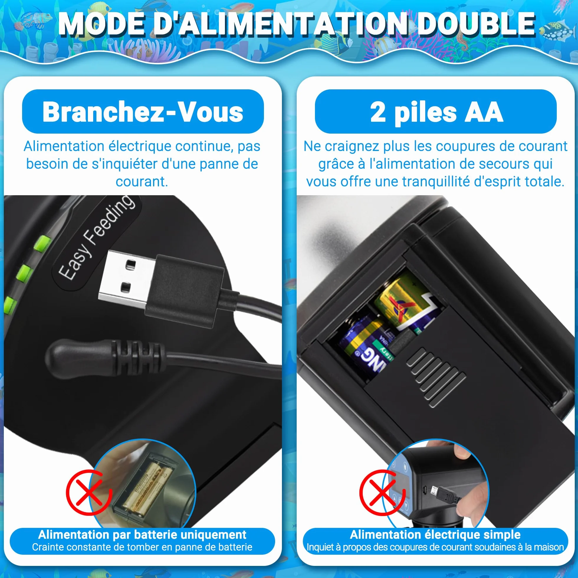 Resun AF2020 Aquarium Distributeur Nourriture Poisson Automatique Réglable