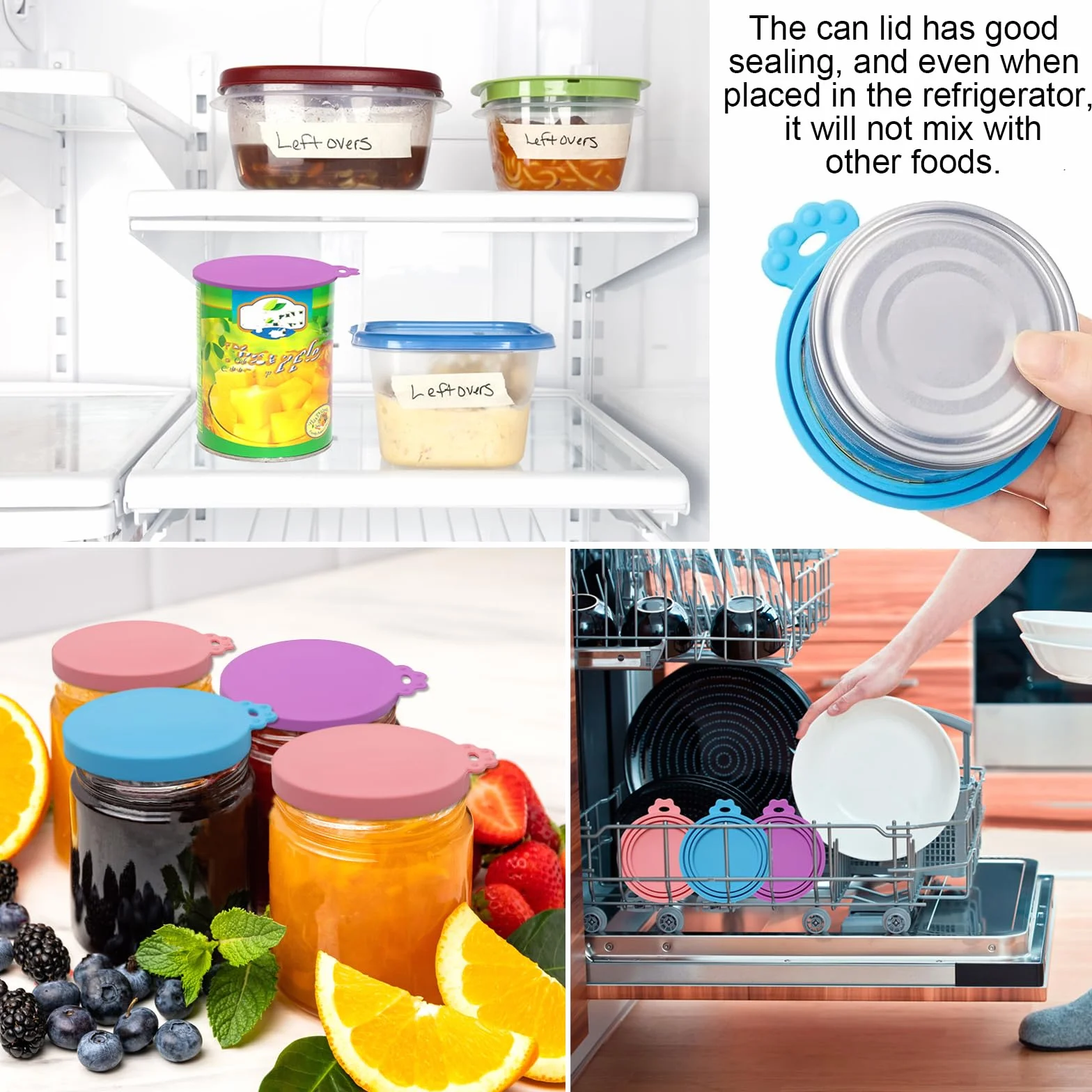 3 Pièces Couvercle Boite de Conserve, Couvercle Silicone pour Boîte en Réutilisable 3 Tailles Standard avec Cuillère à Friandises, Universels en Nourriture Humide pour Chats et Chiens