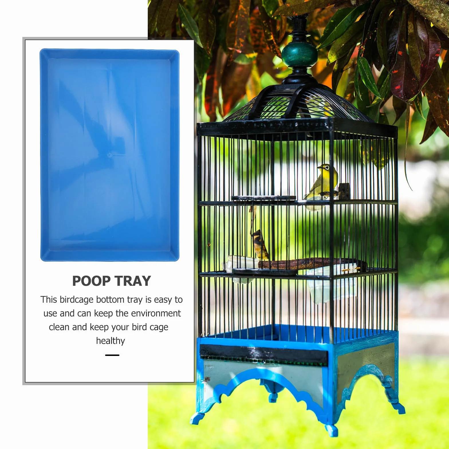 Plateau en Plastique Épais pour Cage d'animal, Bac à Déjections pour Chien et Lapin, Facile à Remplacer, Adapté pour Cage d'animaux Domestiques Bleu