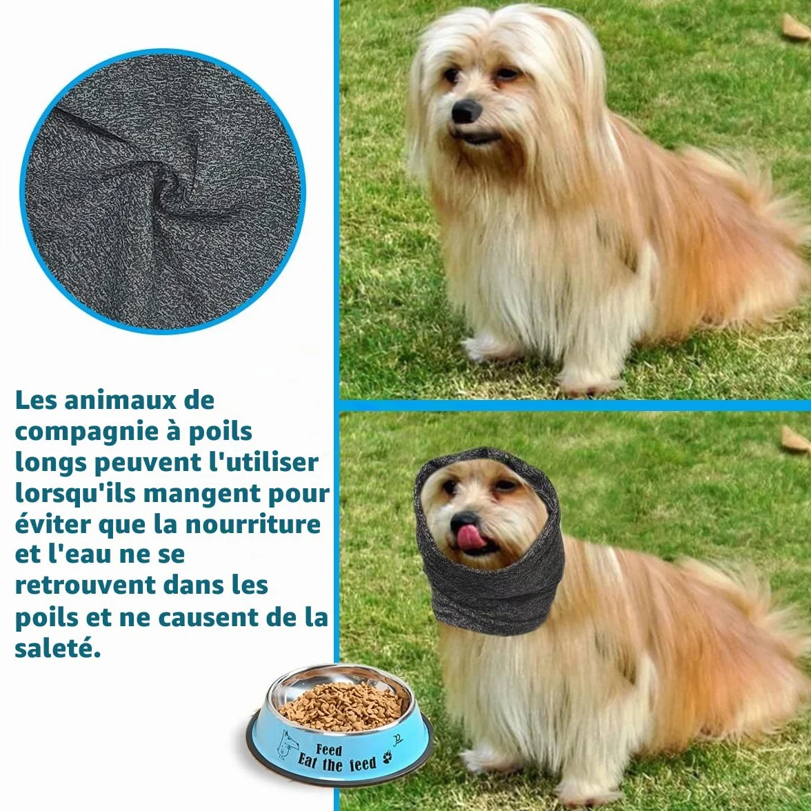 Cache-Oreilles pour Chien Soulagement Anxiété Calme Endroit Bruyant Snood Chauffe-Cou Chats Gris M