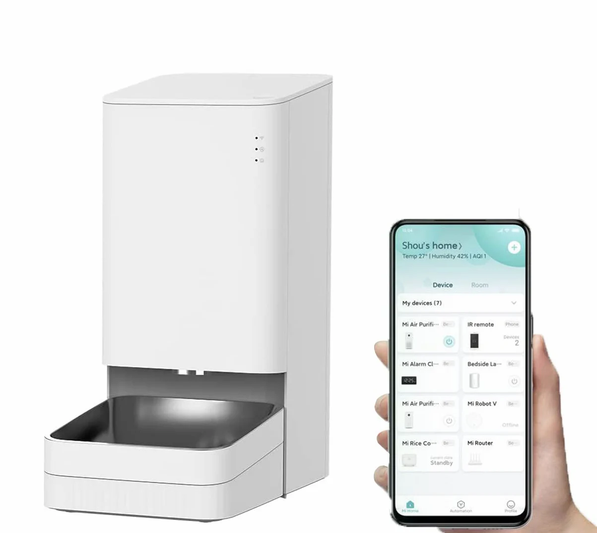 Xiaowan Distributeur automatique de nourriture pour chien et animaux de compagnie, contrôle à distance avec l'application Xiaomi Home, distribution programmable