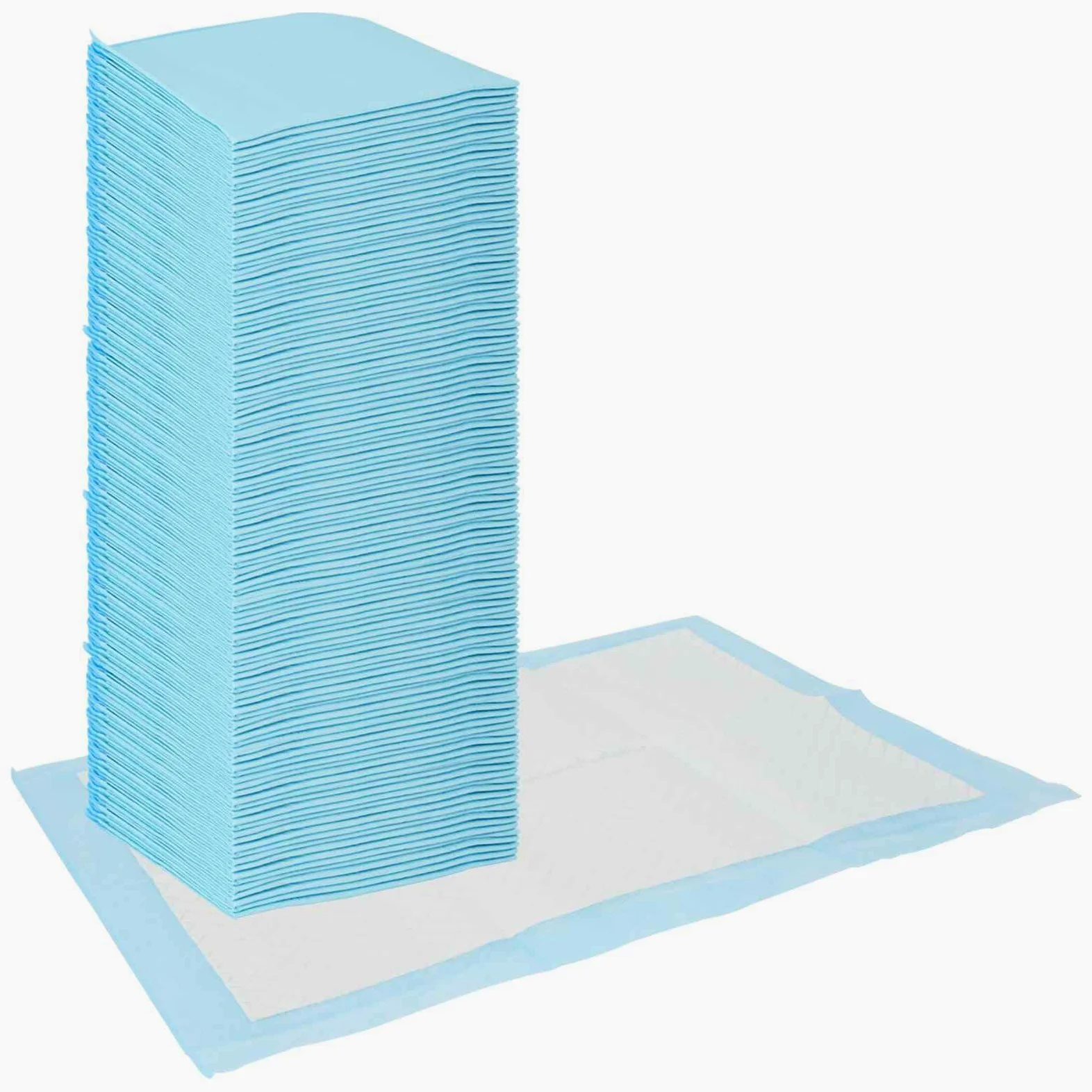 Lot de 400 tapis de dressage pour chien en tissu non tissé bleu et blanc | Parfum citron, absorbant, anti-fuite, neutralisant les odeurs, jetable