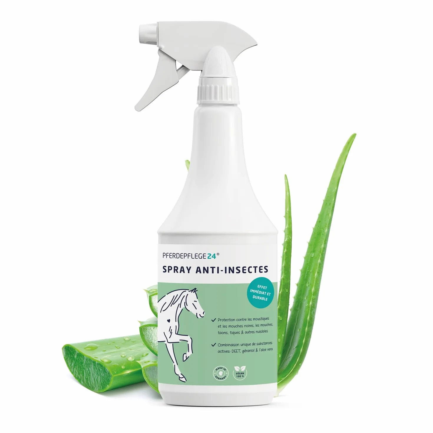 PFERDEPFLEGE24 Spray Anti Mouche Cheval DEET 1000ml - Protection Anti-Insectes pour Chevaux