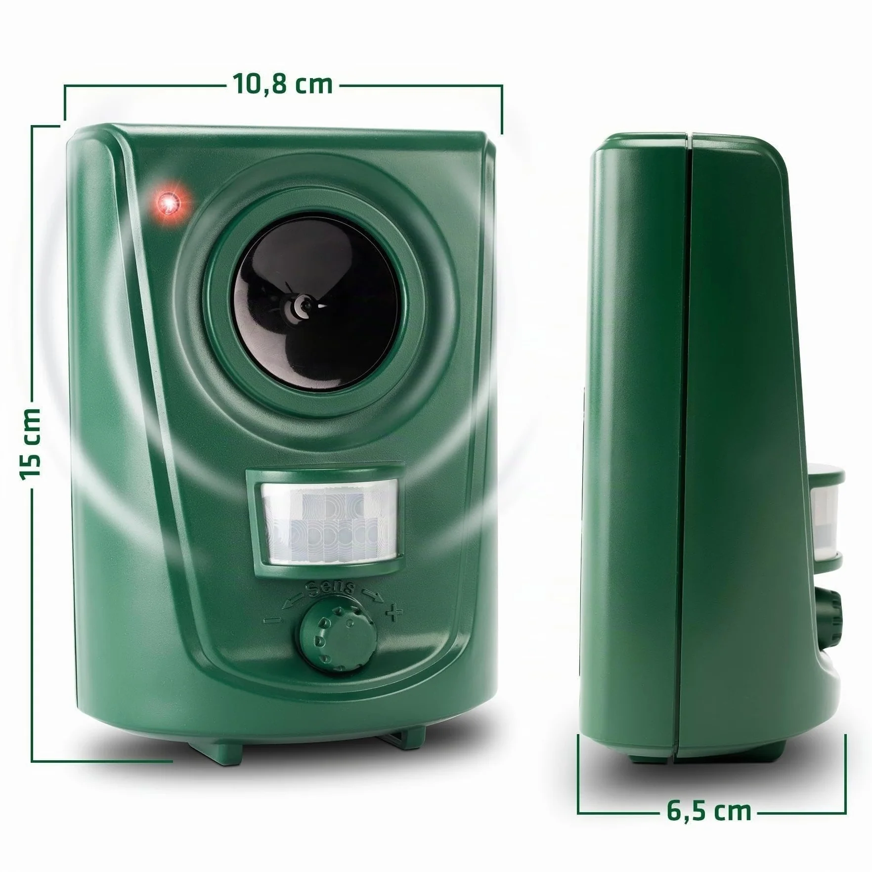 GARDIGO® Répulsif Ultrasonique pour Chiens et Chats 20–60 kHz Détecteur de Mouvement 120° 12 m Protection Jardin Garage