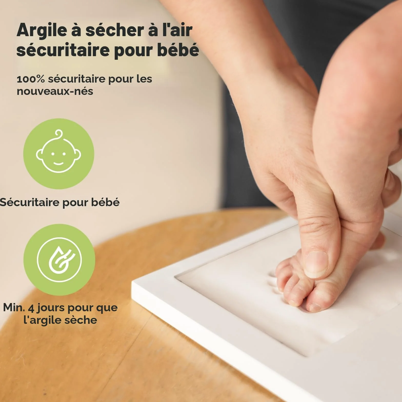 Kit d'empreintes de mains et de pieds de bébé – Cadre souvenir nouveau-né, cadeaux personnalisés pour bébé
