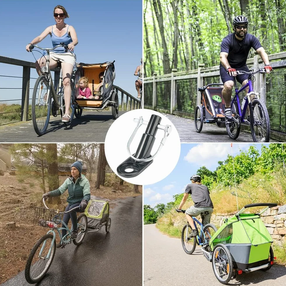 Jinsion Connecteur Attache Adaptateur Remorque Vélo Noir Famille Enfants