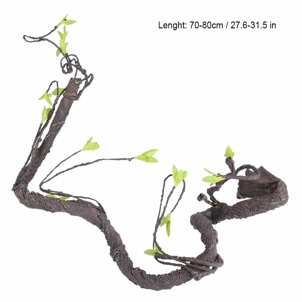 Vignes de Reptiles Grimpeur Artificiel Jungle Forest Bend Habitat pour Animaux de Compagnie Décor pour Serpents Grenouilles lézards(S)