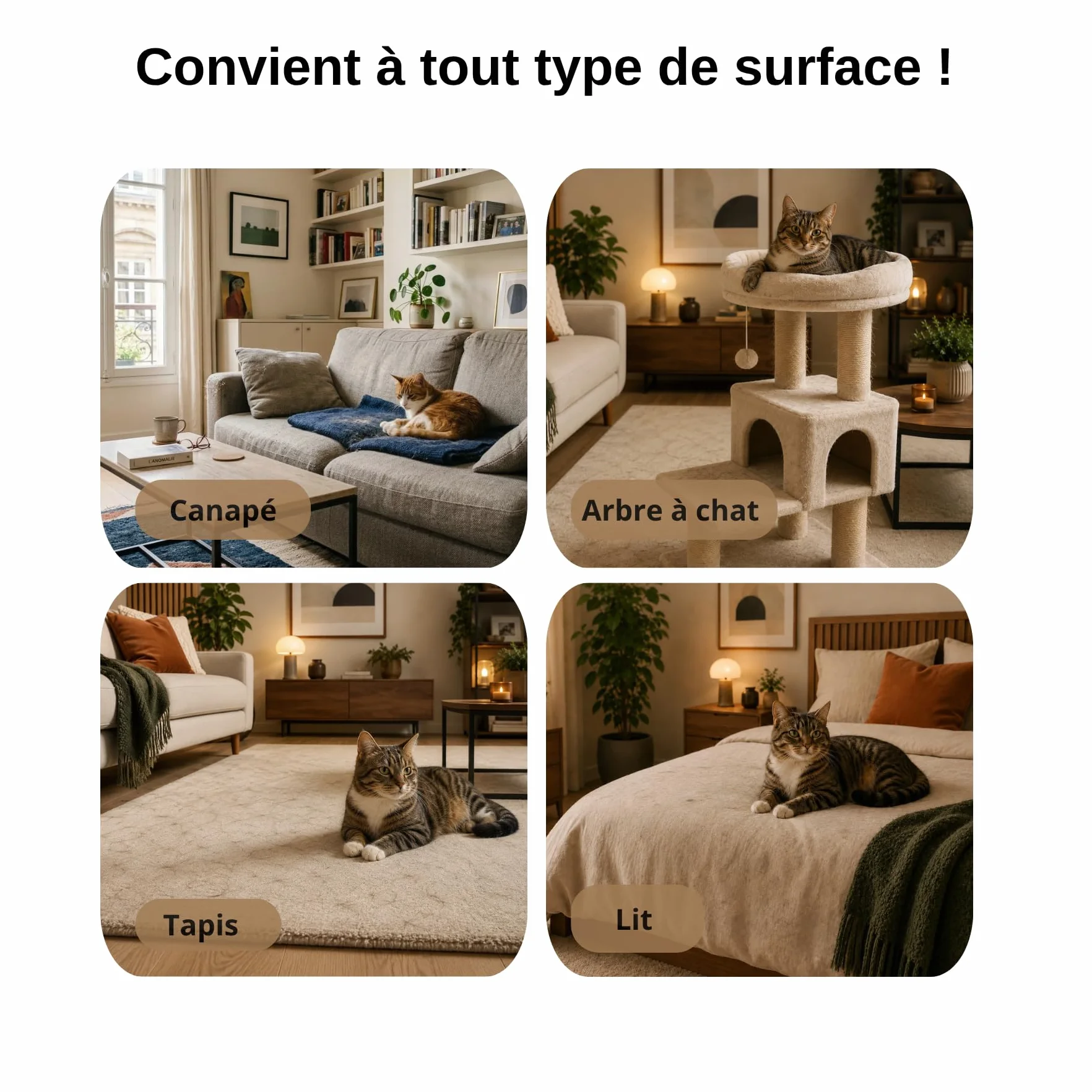 Gant Anti-Poils Chat Chien Double Face Brosse de Toilettage Réutilisable Ramasse-Poils Canapé Tapis Siège Auto Vêtements 2 Pièces