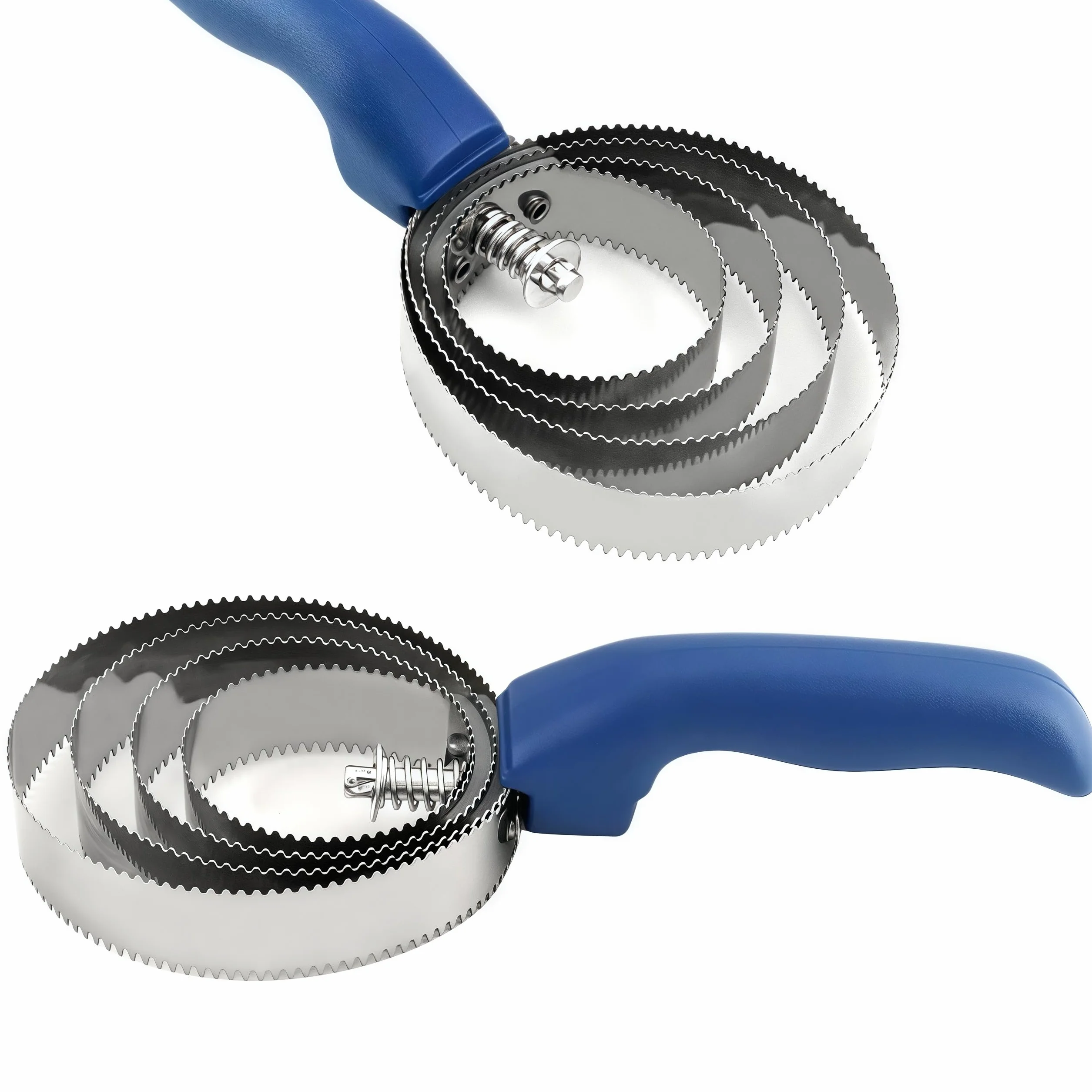 Brosse en spirale pour cheval en acier inoxydable, étrille métal H4 pour chevaux moutons vaches (bleu)