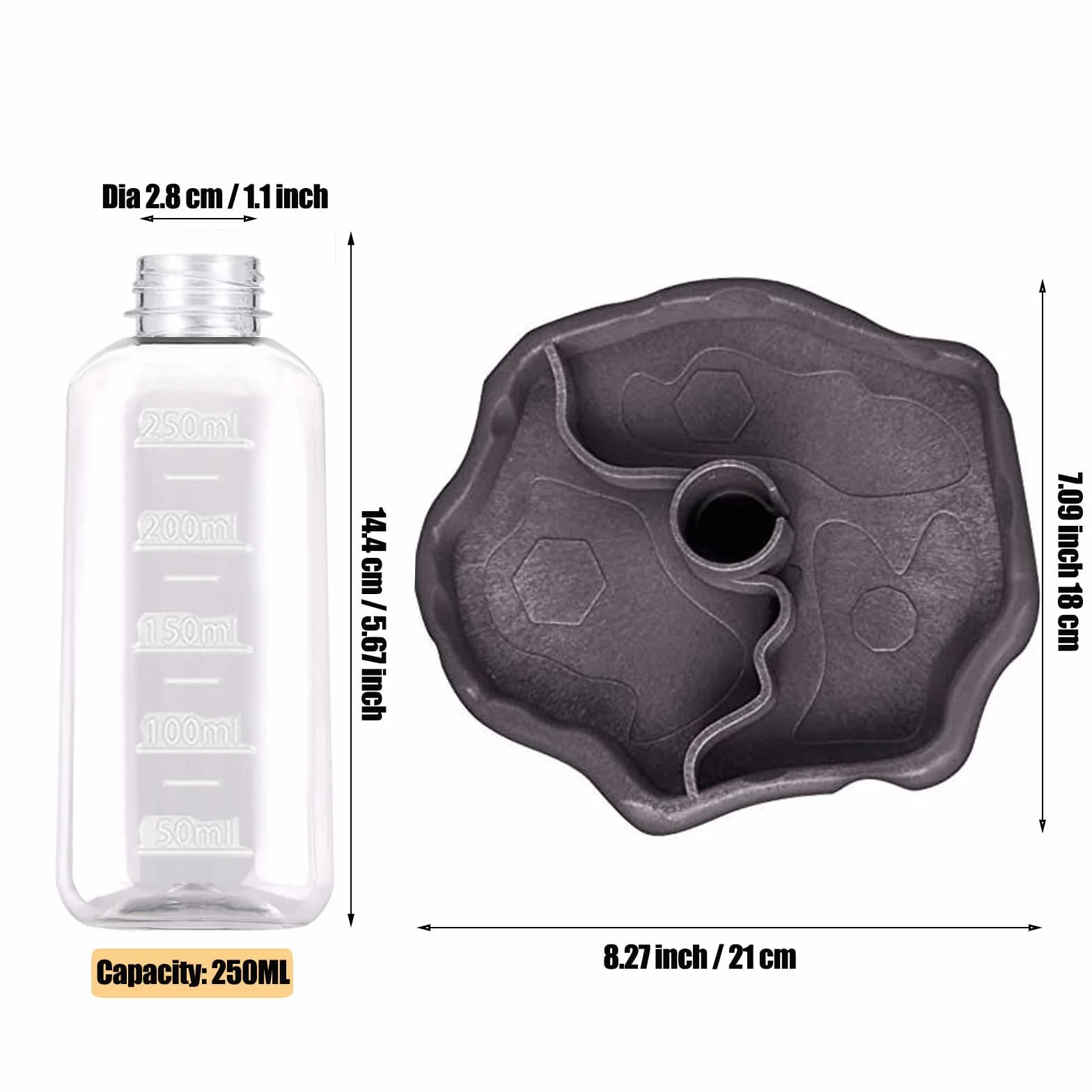 Bol d'eau pour Reptiles 2 en 1 270ML Distributeur Tortue Terrestre Marron