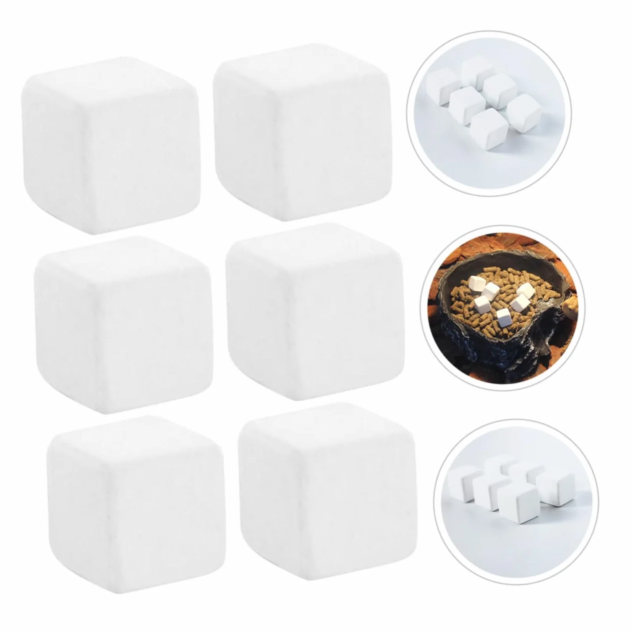 Toyvian Cube de Calcium pour Réservoir de Tortue 6 Pièces Bloc Minéral Naturel Dissolvable Reptiles Lézards Geckos Supplément Calcique