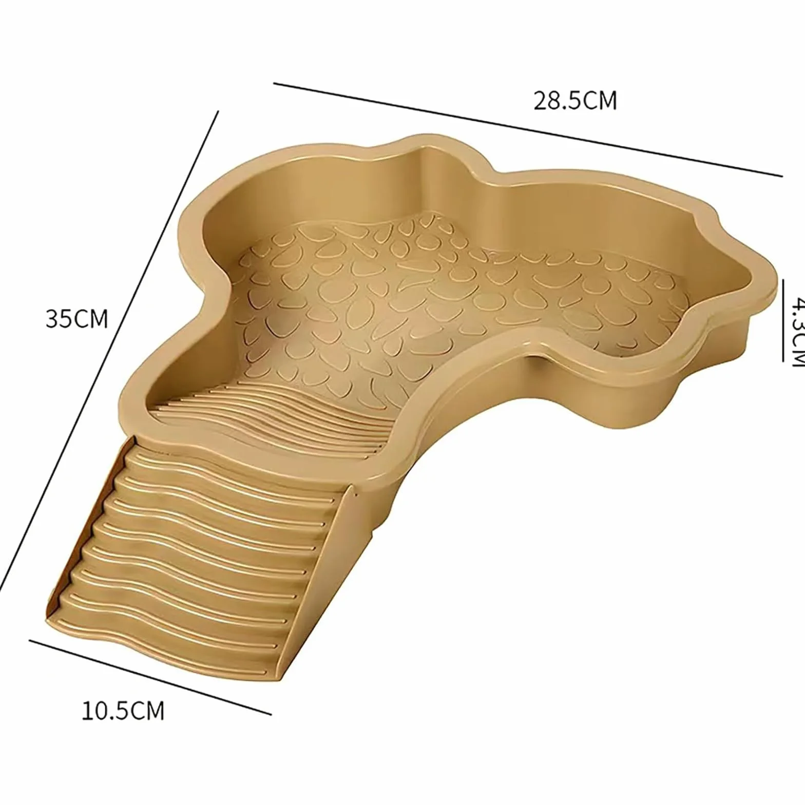 Abreuvoir Tortue Terrestre Piscine avec Rampe Détachable 35x28.5x4.3cm Bassin pour Tortues Lézards Gecko Amphibien