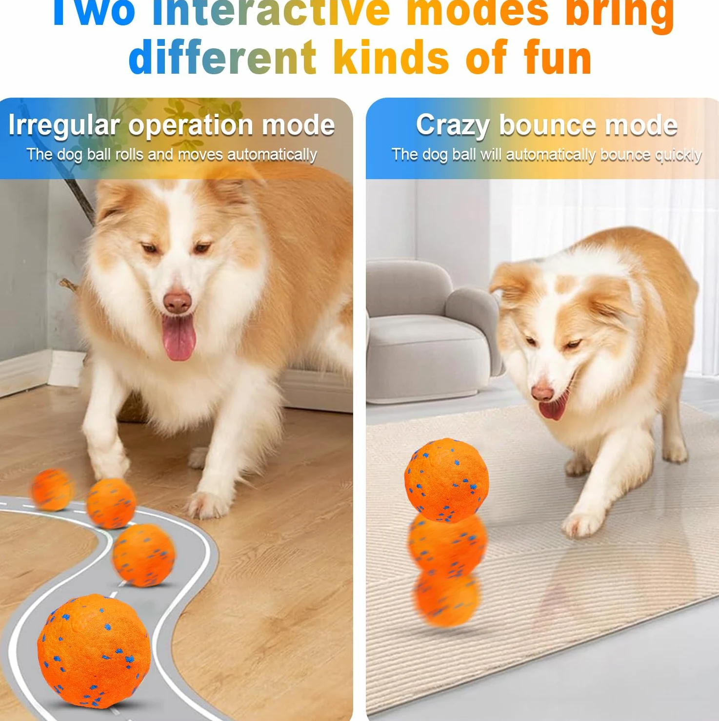 Jouet interactif pour chien, mouvement automatique, jouet à mâcher rebondissant, matériau E-TPU, convient pour les chiens de grande et moyenne taille, utilisé pour soulager l'ennui et