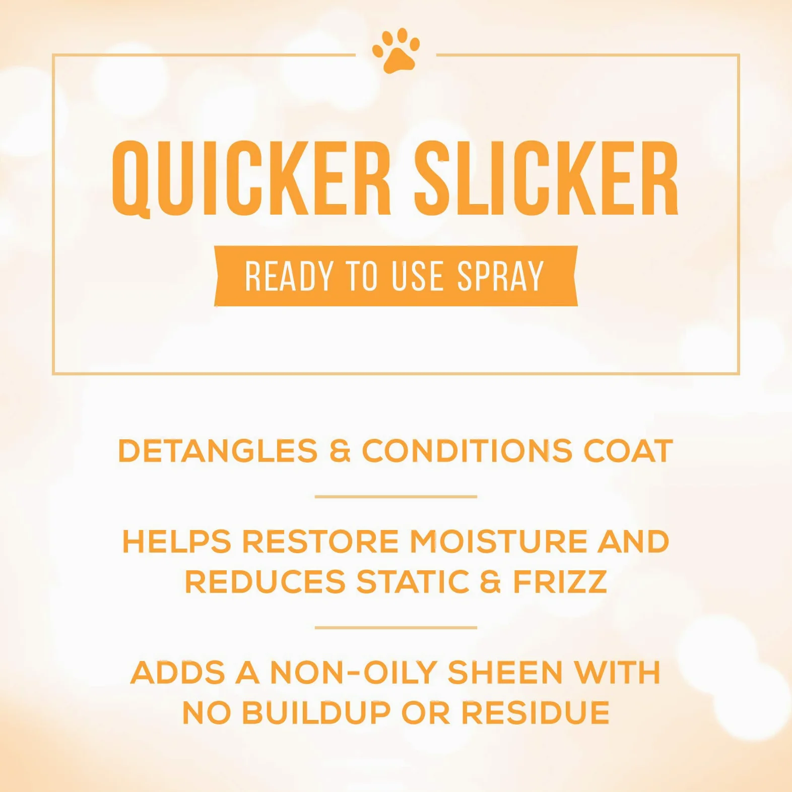 Nature's Specialties Spray démêlant pour chien Quicker Slicker prêt à l'emploi – Spray démêlant pour chien – Aide à rétablir l'humidité, 3,8 l