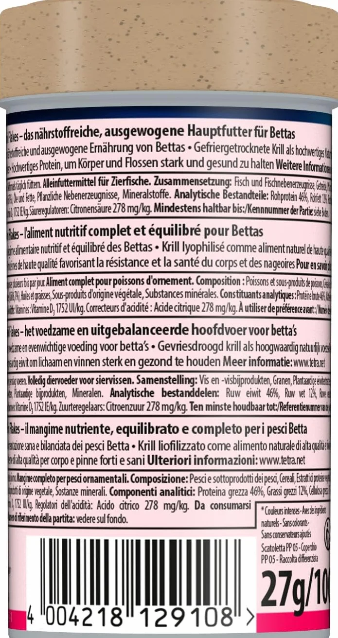 Tetra Betta 100 ml Nourriture pour poissons combattants