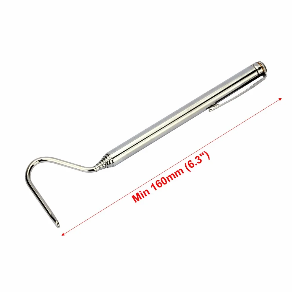 Crochet pour Serpent Télescopique Acier Inoxydable Professionnel Fournitures de Reptile Argent