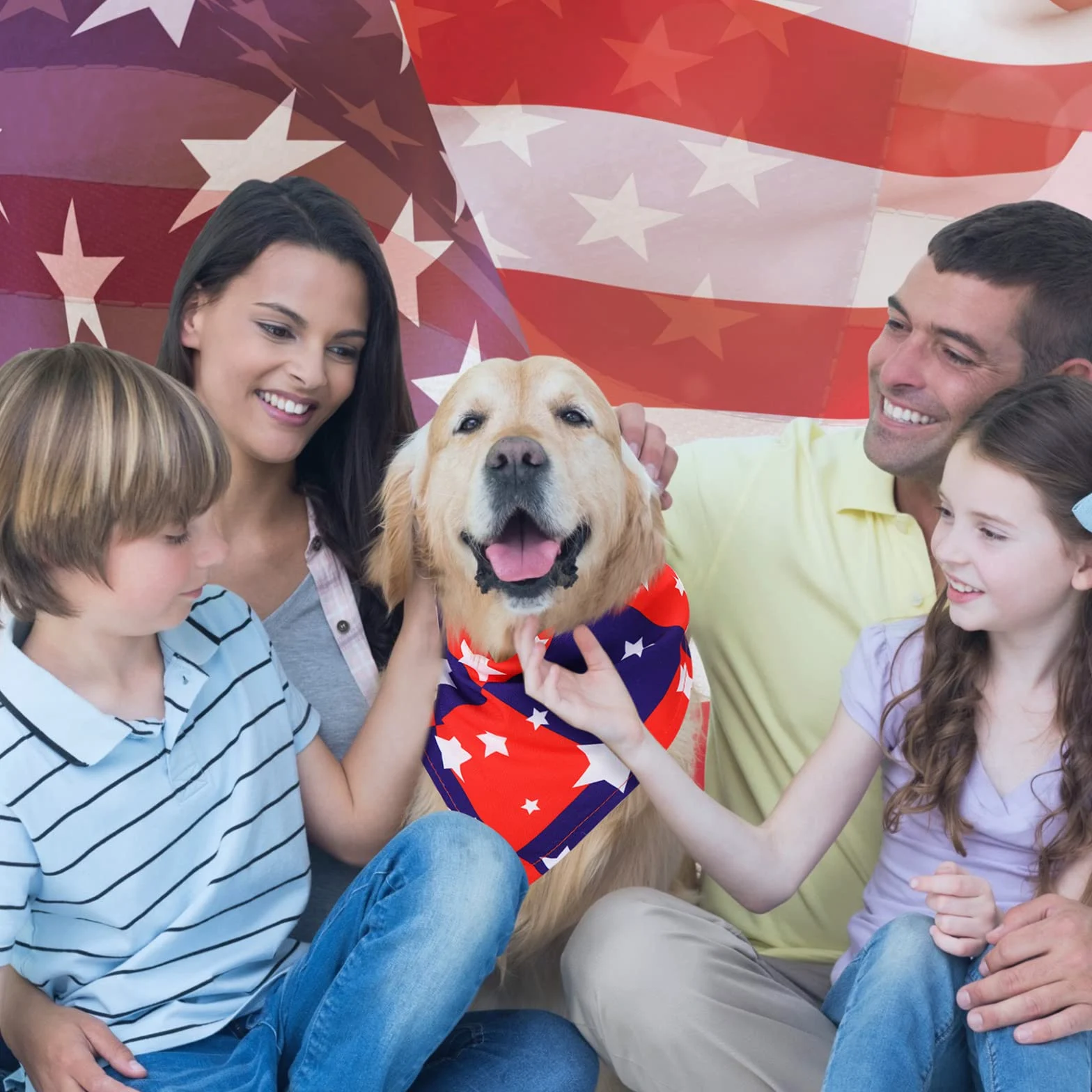 Sumind Lot de 50 bandanas patriotiques pour chien en vrac - Bandanas triangulaires doux avec motifs de jour de l'indépendance pour le jour de l'indépendance - Accessoires de décoration