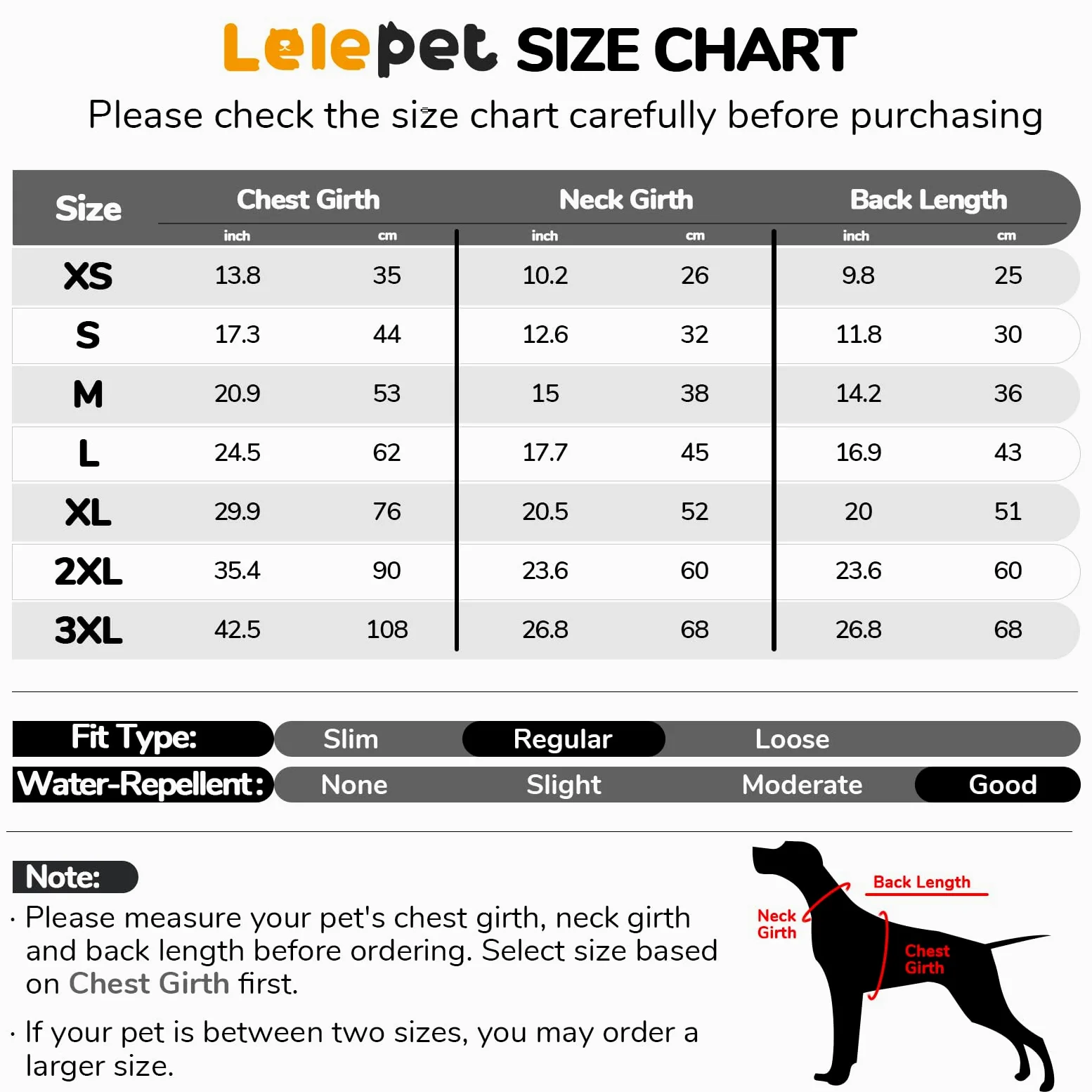 Lelepet Manteau pour chien extra large avec harnais - Veste polaire chaude et imperméable, gilet d'hiver réfléchissant combinaison de neige pour grands chiens, Braque de Weimar - Noir 3XL