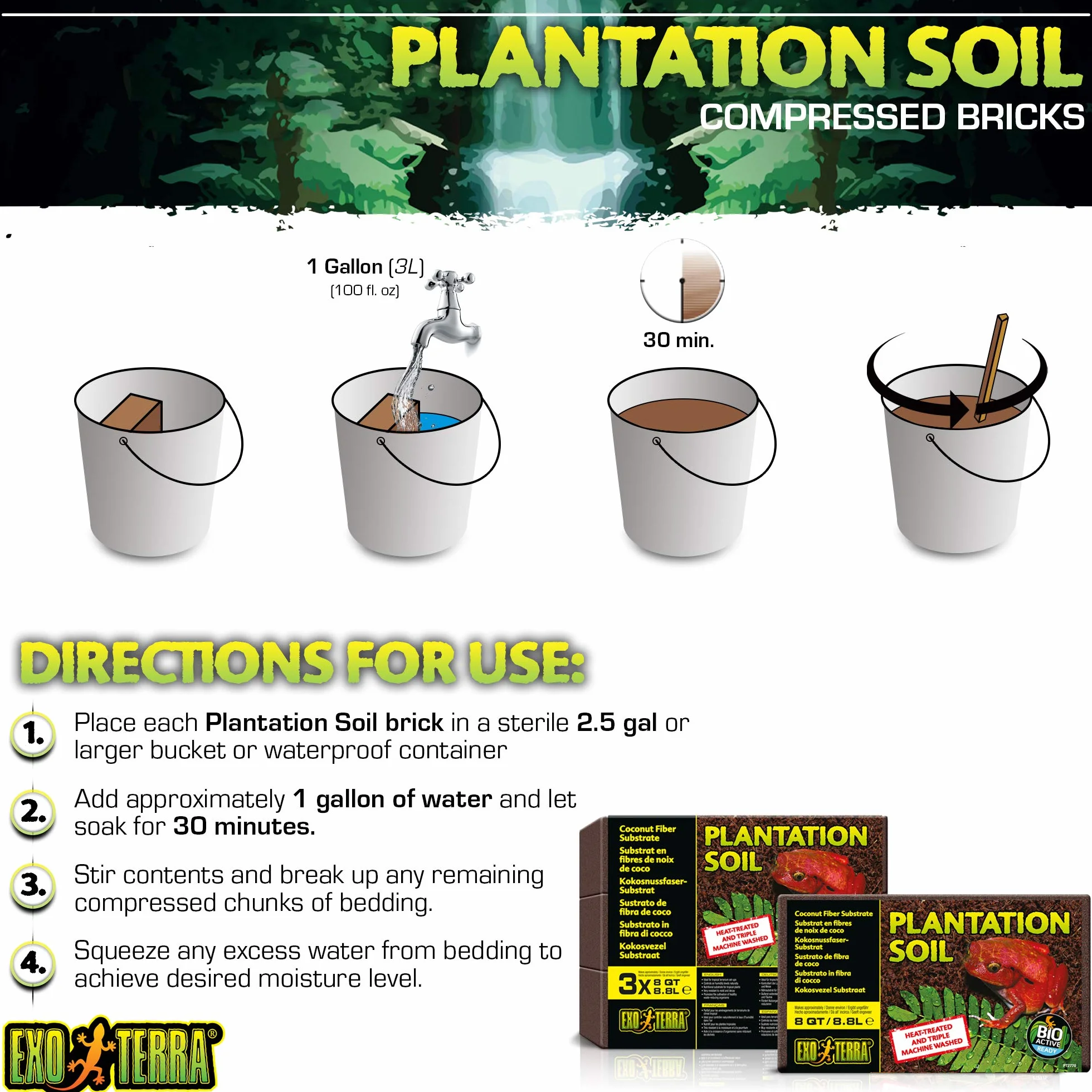 RC Hagen Exo PT2771 Plantation Terra 8 pintes 3 Pack