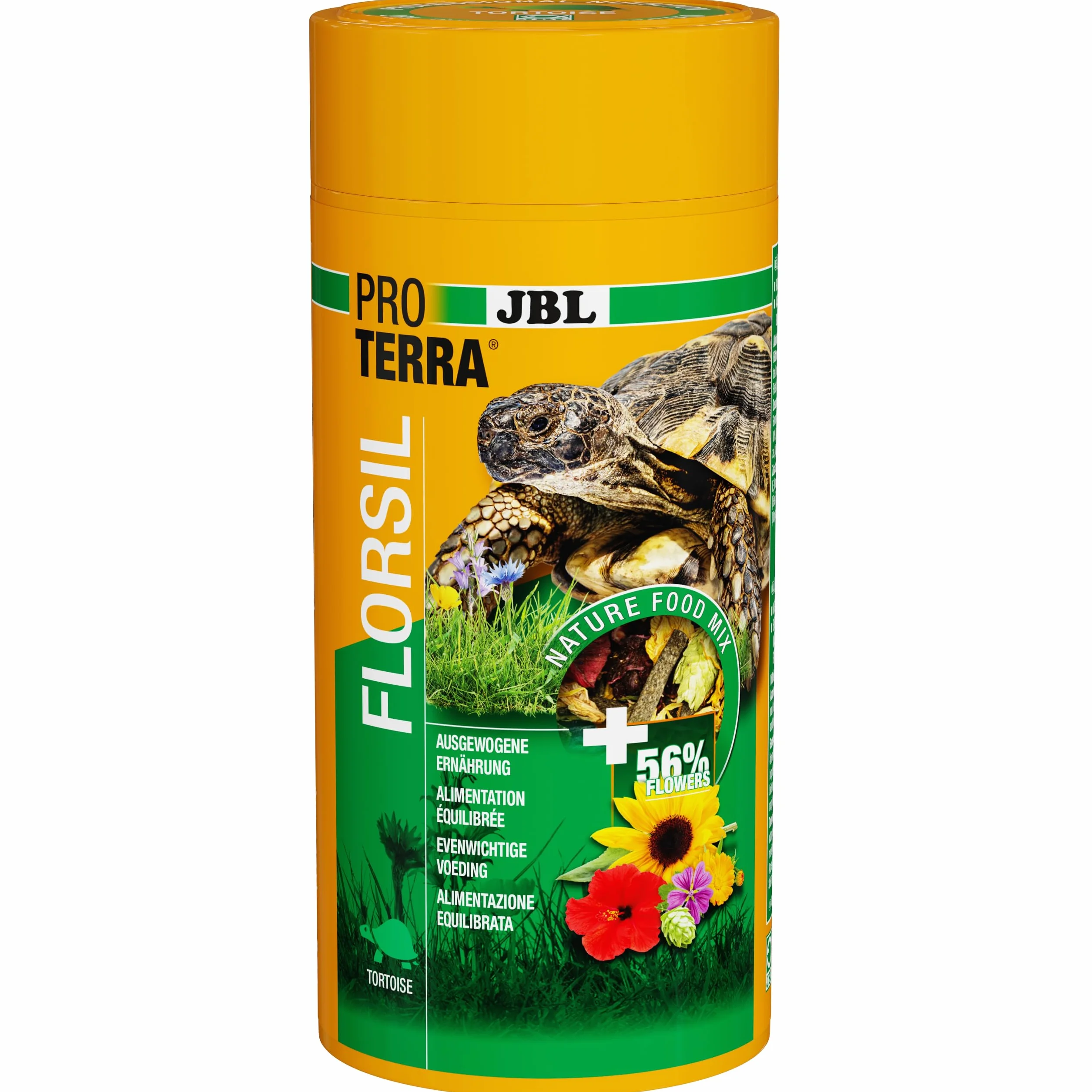 JBL Proterra FLORSIL 1 Liter Hauptfutter für Landschildkröten mit Blüten
