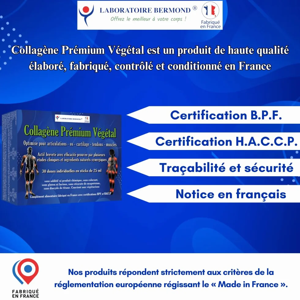 Collagène Premium Végétal Laboratoire Bermond pour les articulations