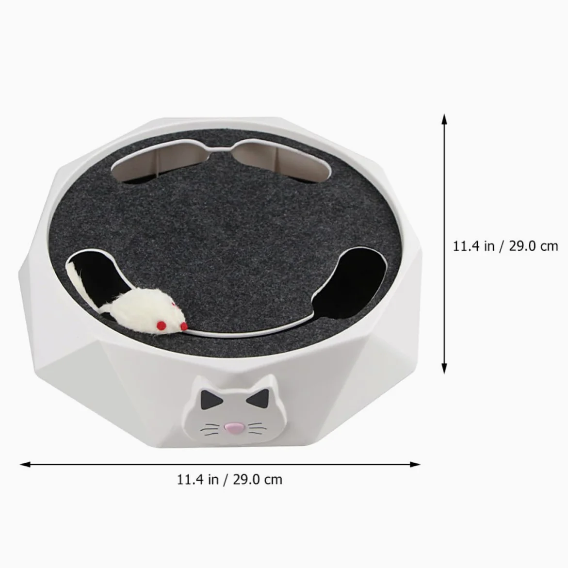 Interactif pour Chaton Souris Électrique Blanche Simulant L'action de Fouissage pour Stimuler L'instinct de Chasse et Exercice en Intérieur avec 3 Piles AA