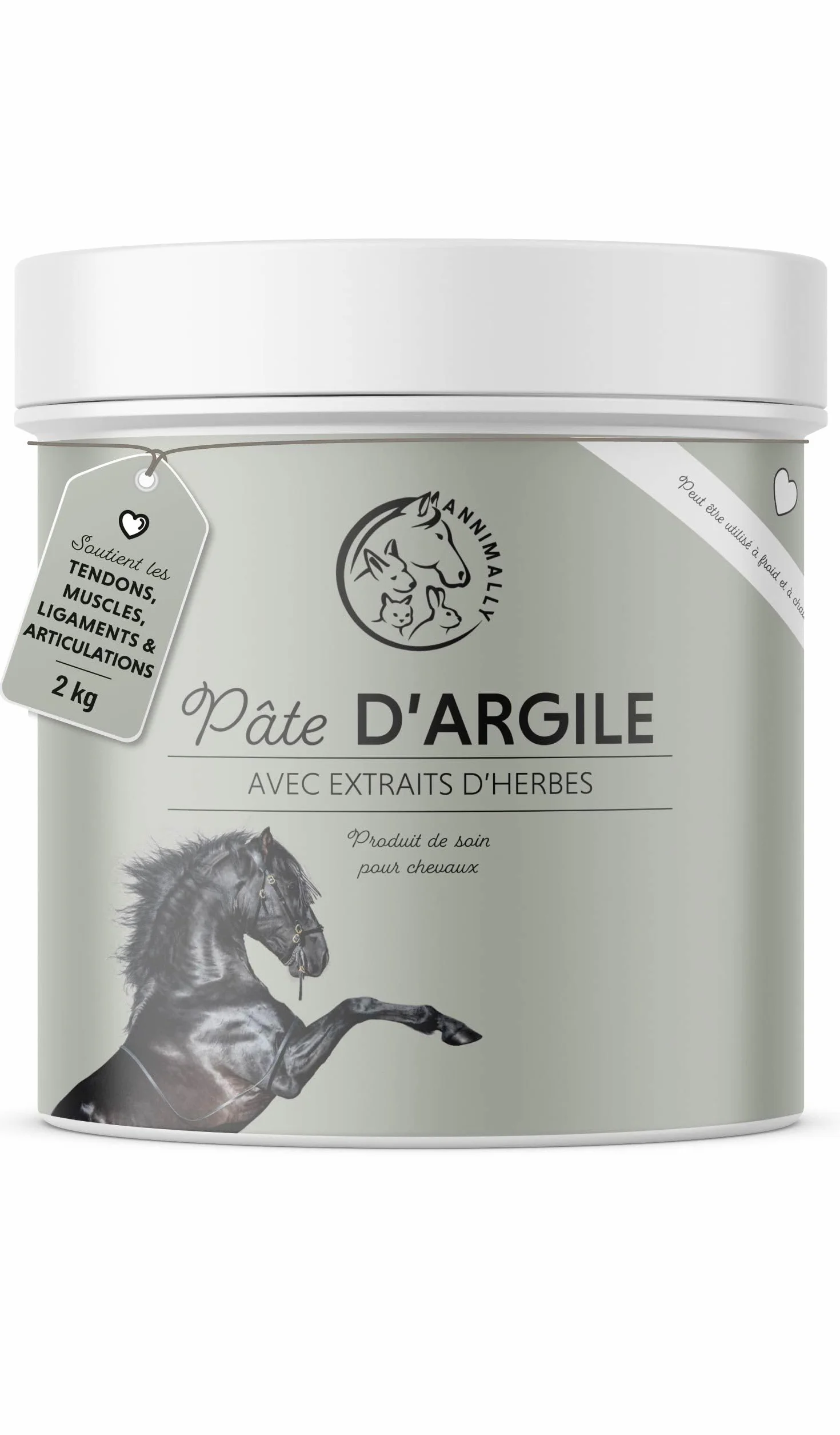 Argile pour Chevaux 2 kg - Pâte d'argile avec extraits de Plantes pour détente et soulagement des Muscles