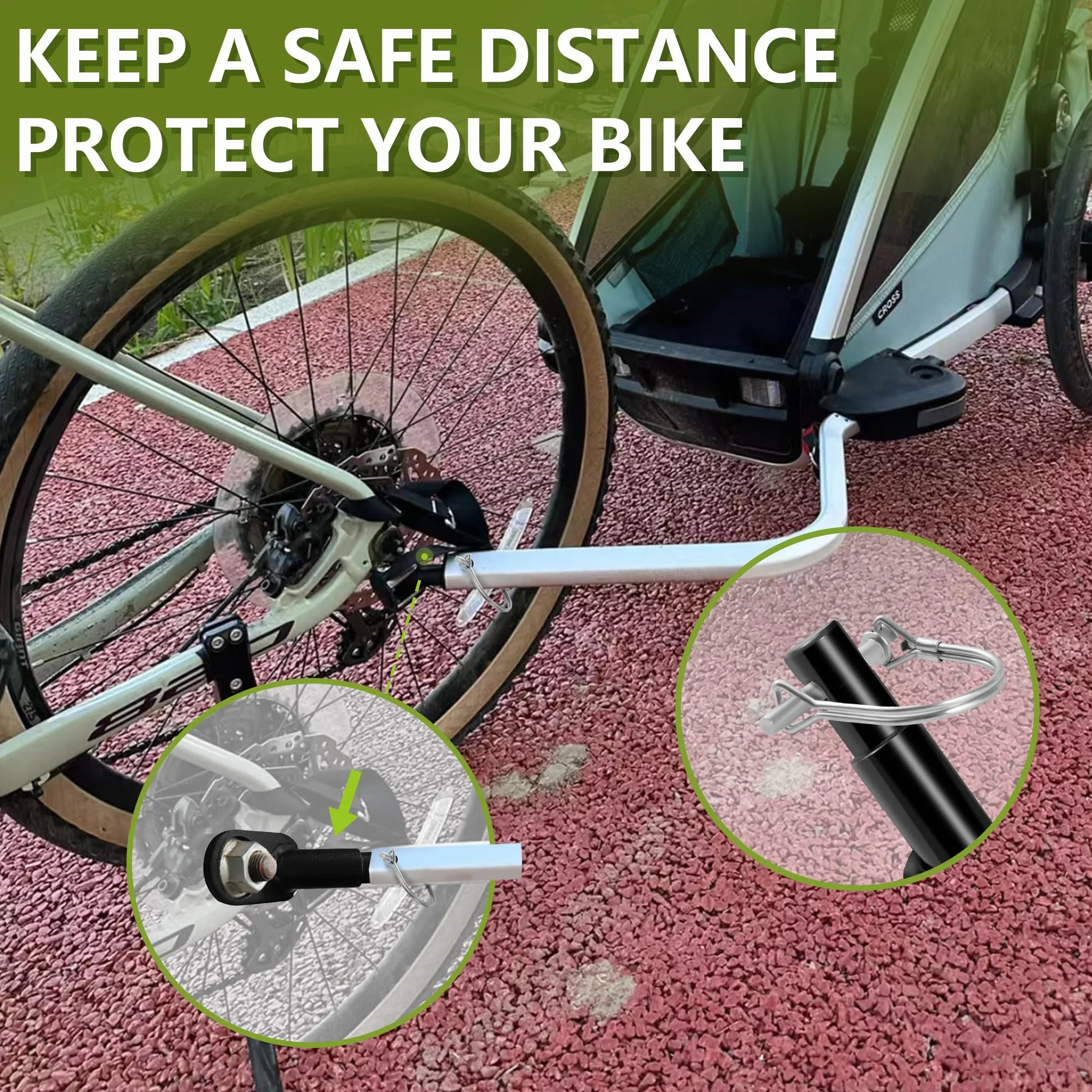 Attache de Remorque pour Vélo Noir Compatible Thule Chariot Fer Galvanisé