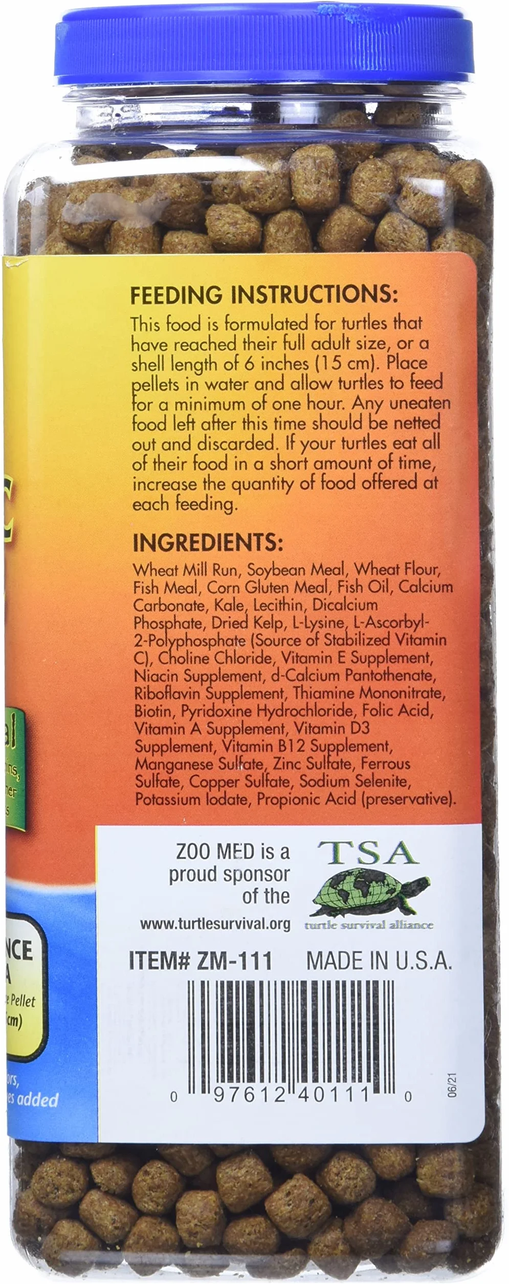 Zoo Med Natural Alimentation pour Tortue d'eau Maintenance Formula 340 g