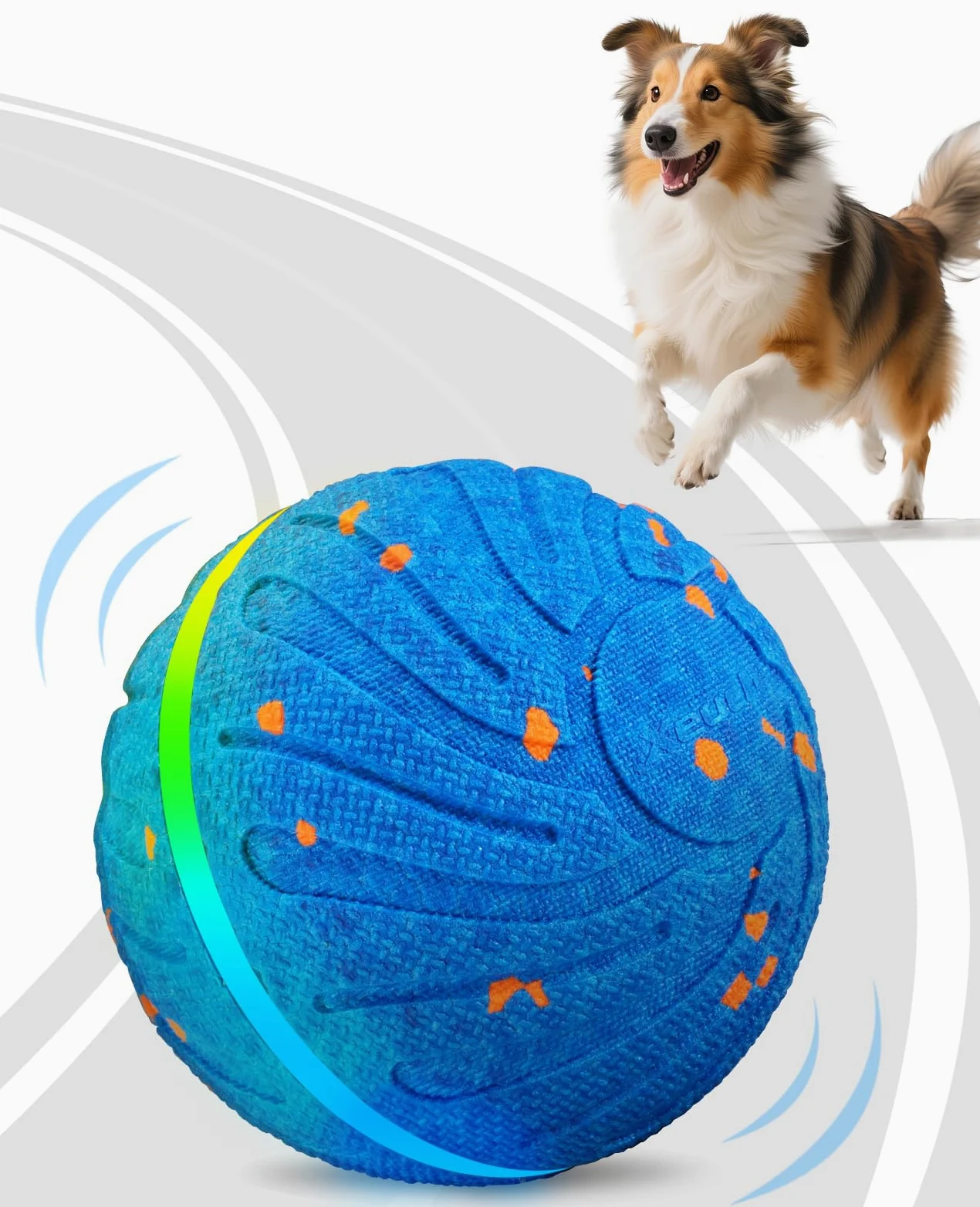 Xeuch Balles interactives intelligentes pour chien, balle rebondissante à mouvement automatique, matériau E-TPU, jouet rotatif activé par le mouvement pour chiens, chiots, jouets d'enrichissement et