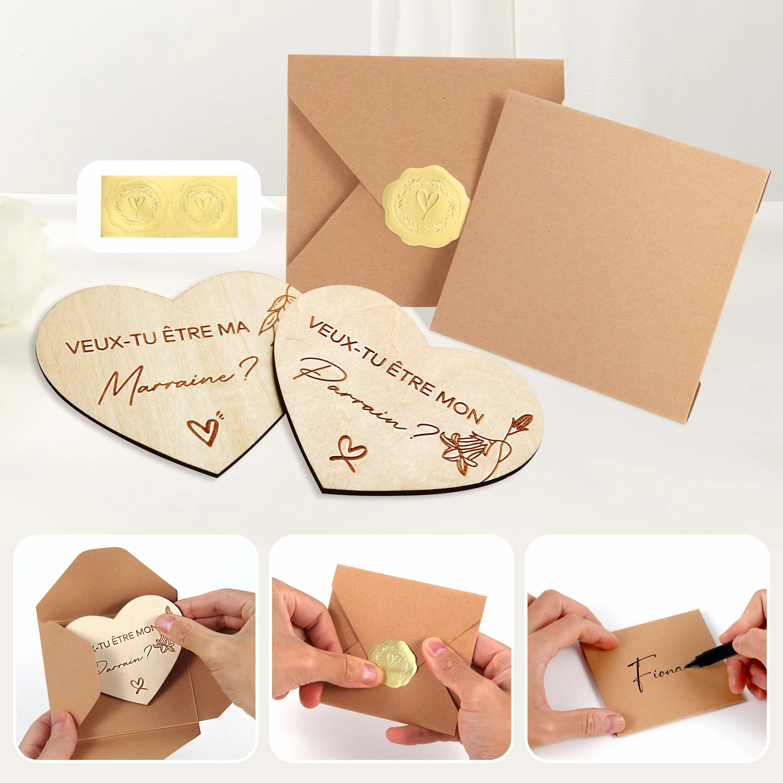 Cadeau Parrain Marraine, 2Pcs Veux-tu être ma Marraine