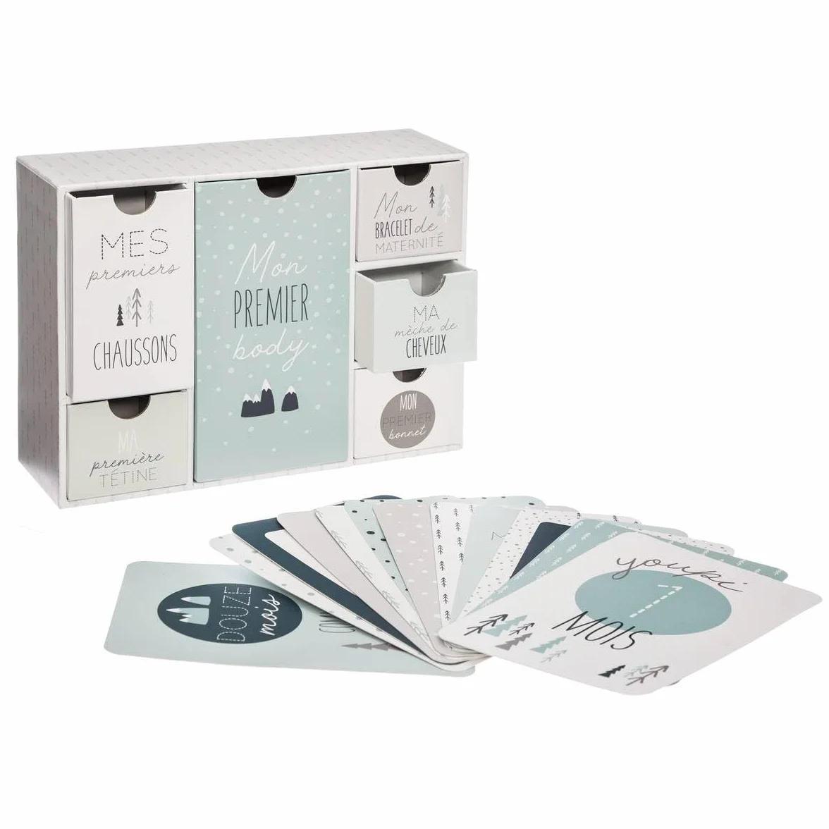 Atmosphera Coffret Cadeau de Naissance Mon Premier 20x38 cm Bleu