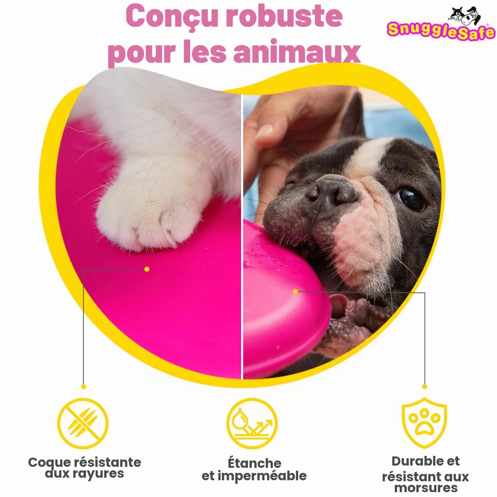 SnuggleSafe Coussin Chauffant Micro-Ondes pour Animaux - Disque Chauffant Résistant aux Morsures et à l’Eau - Jusqu’à 10 Heures de Chaleur