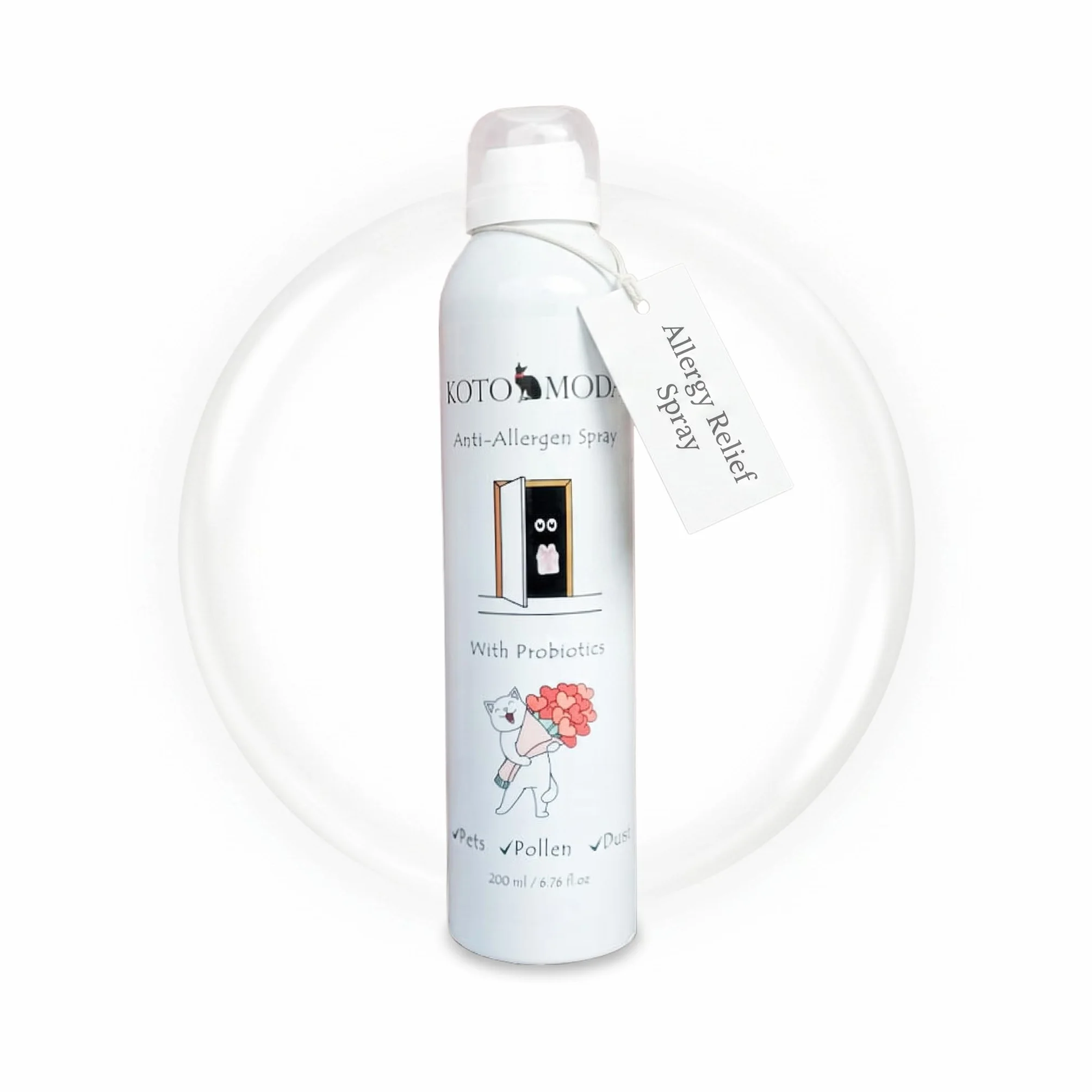 Spray Probiotique Anti-Allergie pour Chats 200 ML Neutralise Fel d 1 Tapis Canapés Linge
