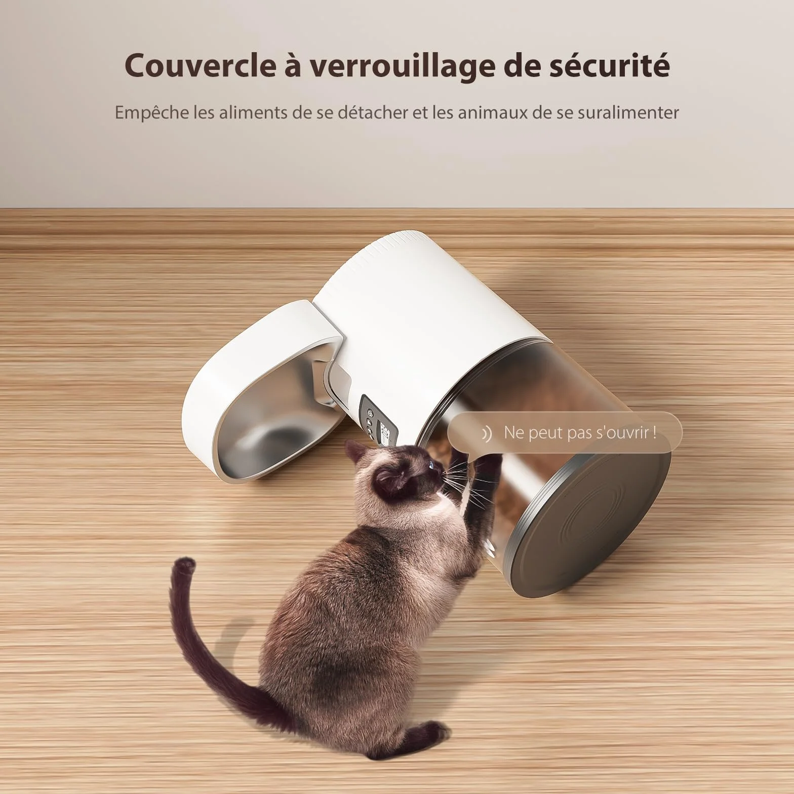 Distributeur Croquettes Chat Automatique Minuterie Programmable 1-6 Repas Jour Blanc 3L