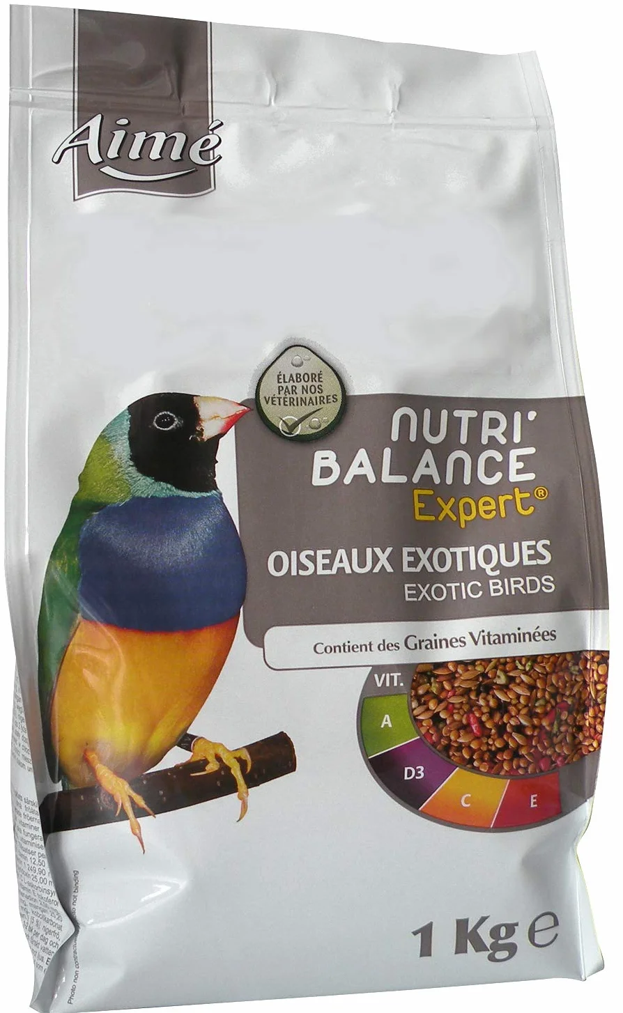 Nourriture pour Oiseaux Exotiques Nutri'Balance Expert Menu Expert, Sac de 1 Kg