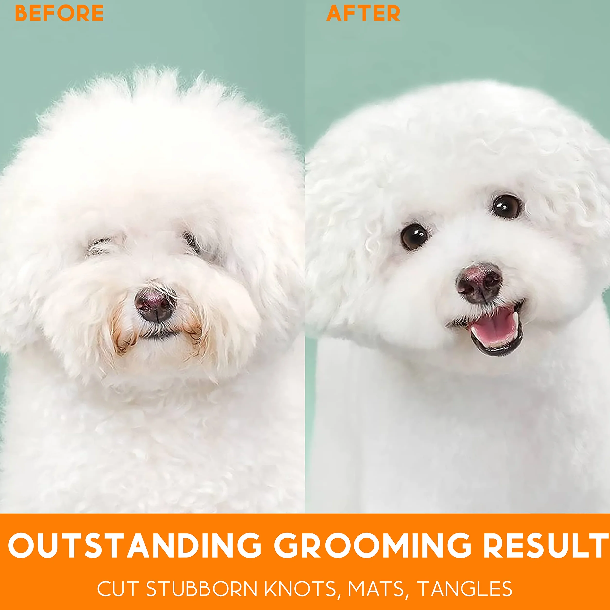 Candure Brosse Chien et Chat Professionnel Double Face 11+6 Dents Élimine Nœuds Tapis Cheveux Emmêlé