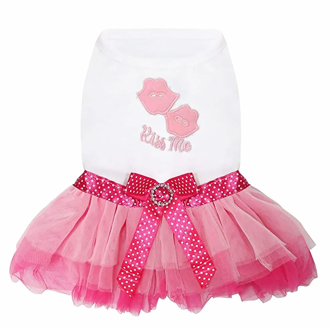 Chien Robe Luxe Chiot Jupe Princesse Robes Mariage Soirée Tutu Bowknot pour Petite Fille