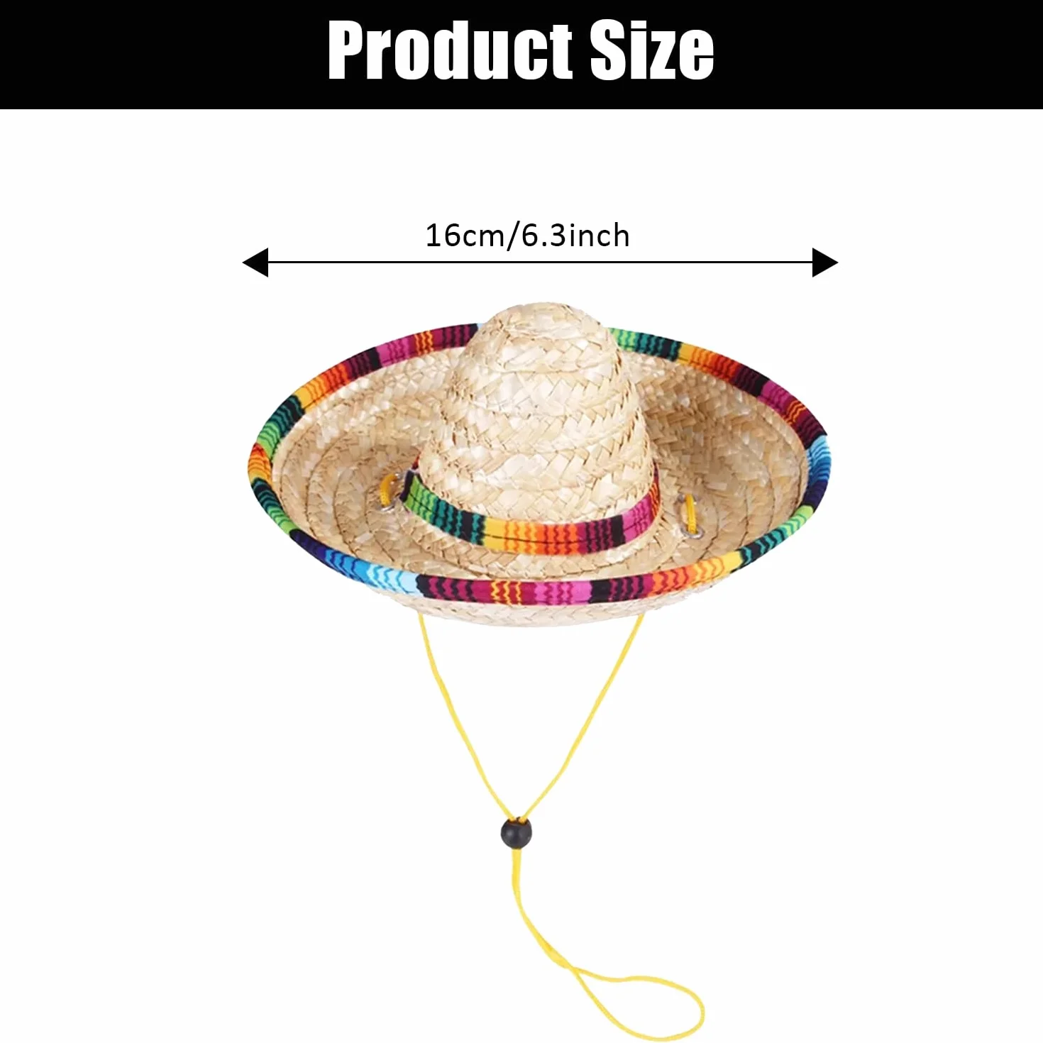 Chapeau de Paille pour Animaux de Compagnie - Beach Party Soleil Costume pour Petits Animaux/Chiot/Chat