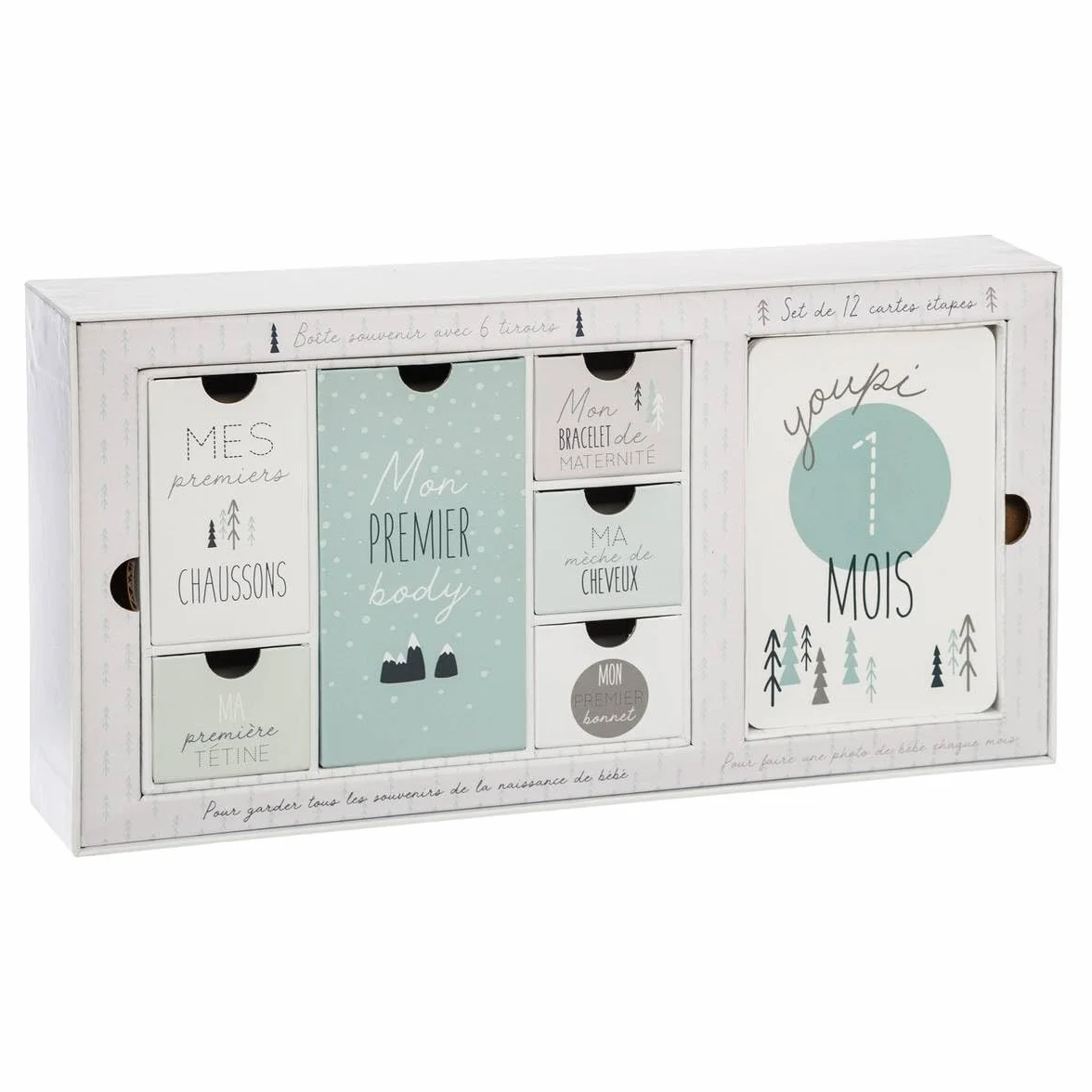 Atmosphera Coffret Cadeau de Naissance Mon Premier 20x38 cm Bleu