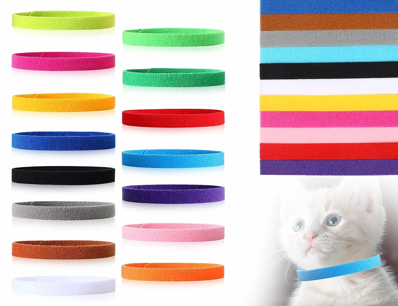 Colliers pour Chiots et Chatsons Réglables Multicolores Nylon Polyester Taille Ajustable KAPSING 15 Pièces