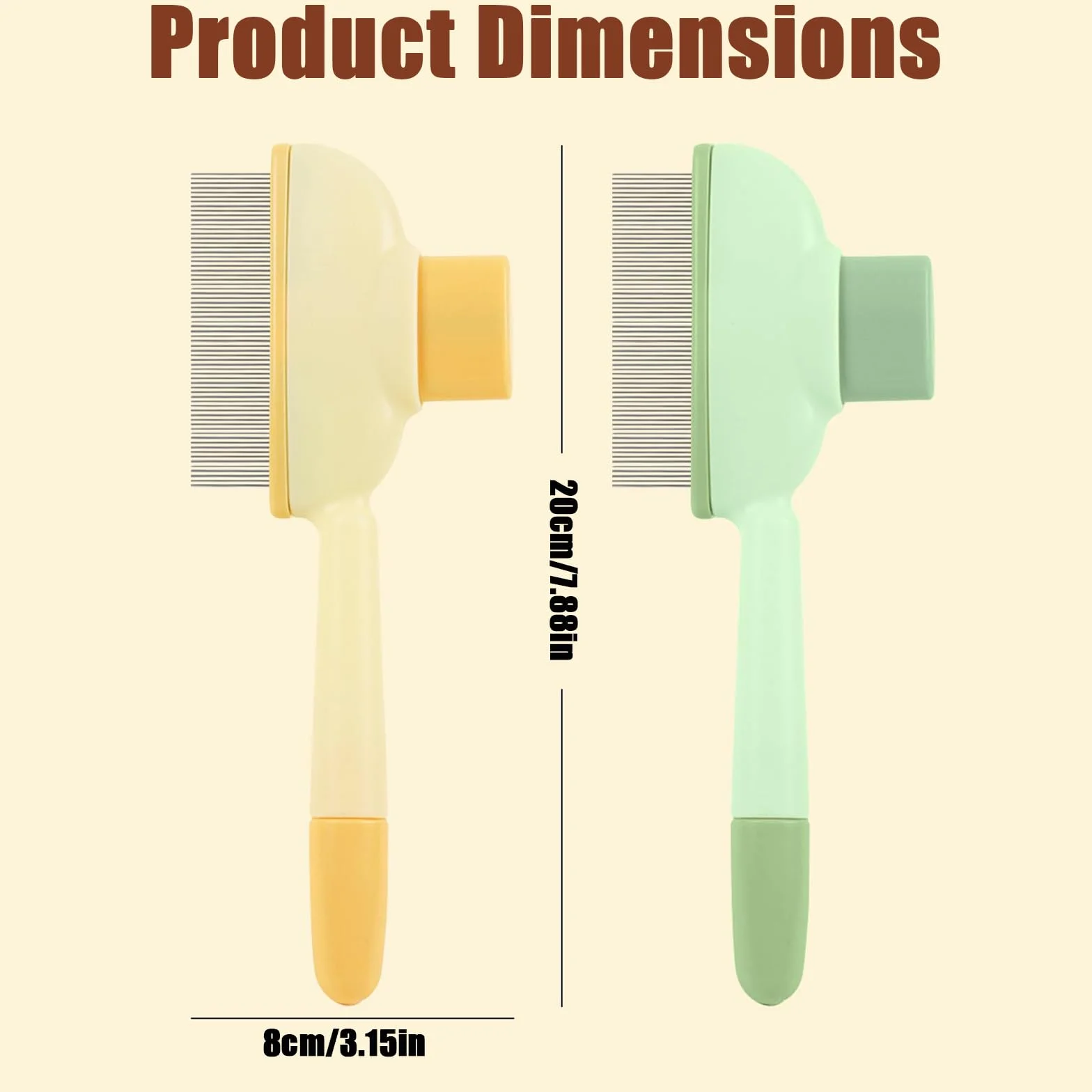 Brosse et Peigne Nettoyants pour Chat Attrape-Poils avec Bouton de Déclenchement, 2 PCS