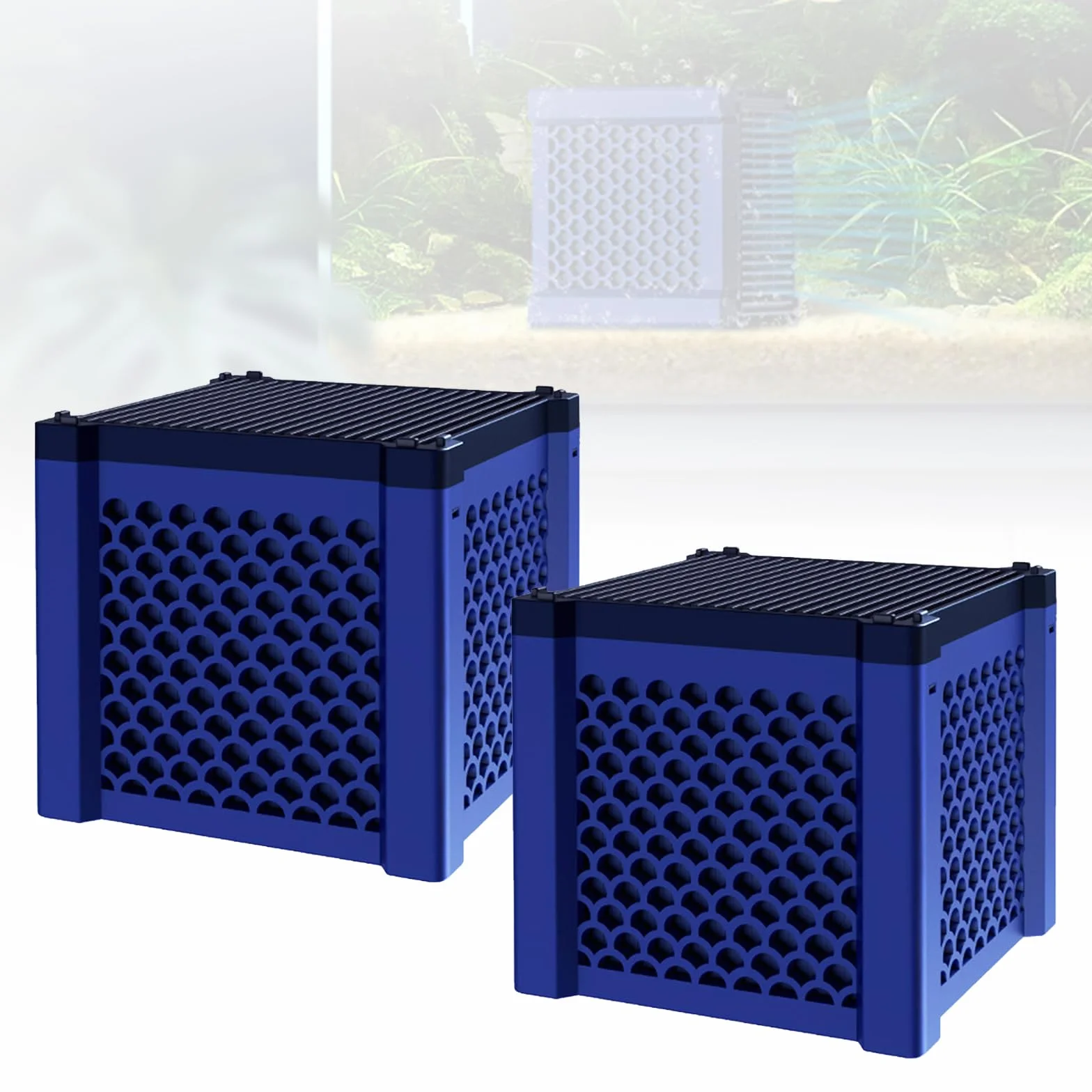 Lot de 2 Cubes Purificateurs d'eau pour Abreuvoir à Chevaux, Filtre à Charbon Actif