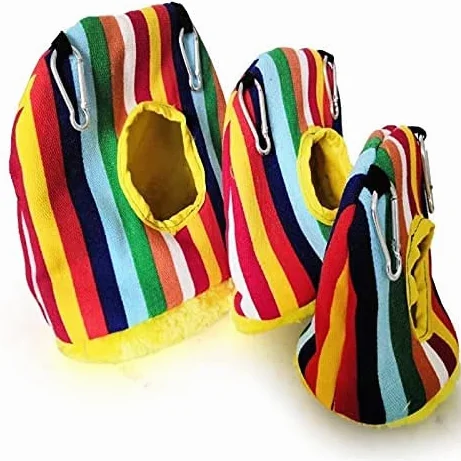 Nid Oiseau Cage Oiseau Perroquet Hamac Animal de Compagnie Suspendu balançoire lit Grotte Oiseaux Cage Maison décor Oiseaux Fournitures Perroquet Peluche nid Hiver Chaud hamac 916(Size:S)