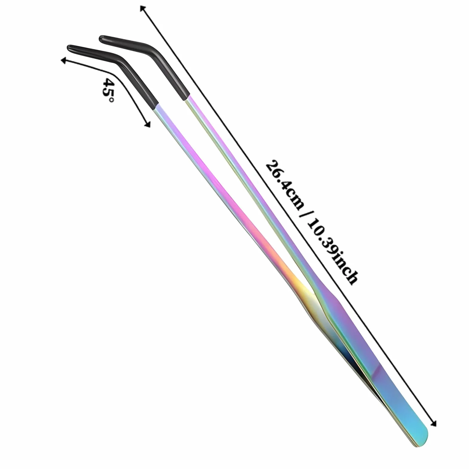 Pince à épiler longue droite incurvée antidérapante silicone pour serpent lézard reptile tarentule grenouille insecte