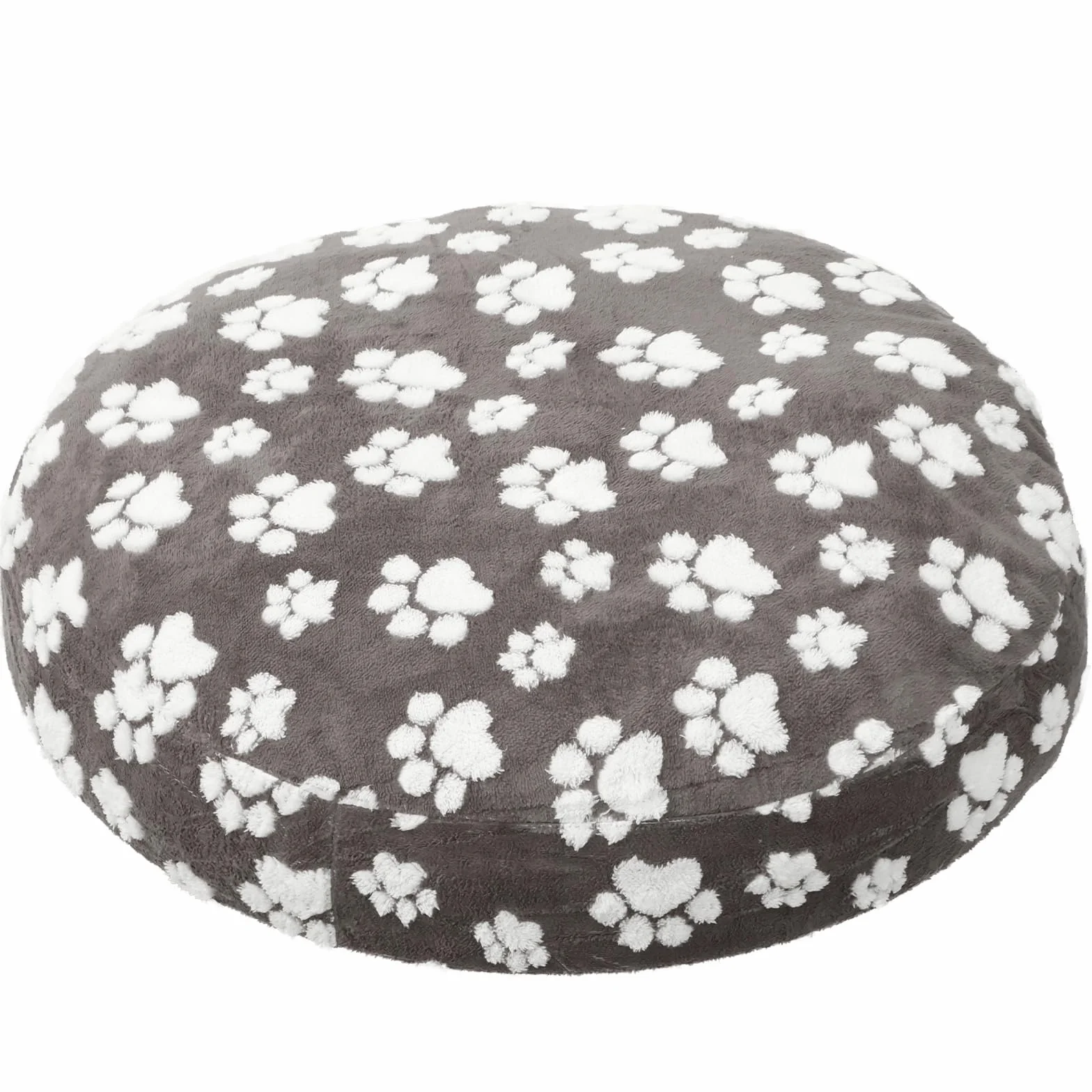 Housse de lit ronde pour chien molleton coton imperméable double face gris foncé 91 cm